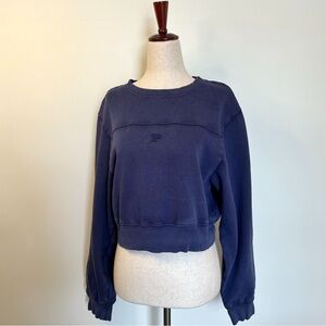 Victoria’s Secret Navy Cropped Crewneck Sweatshirt Size: M